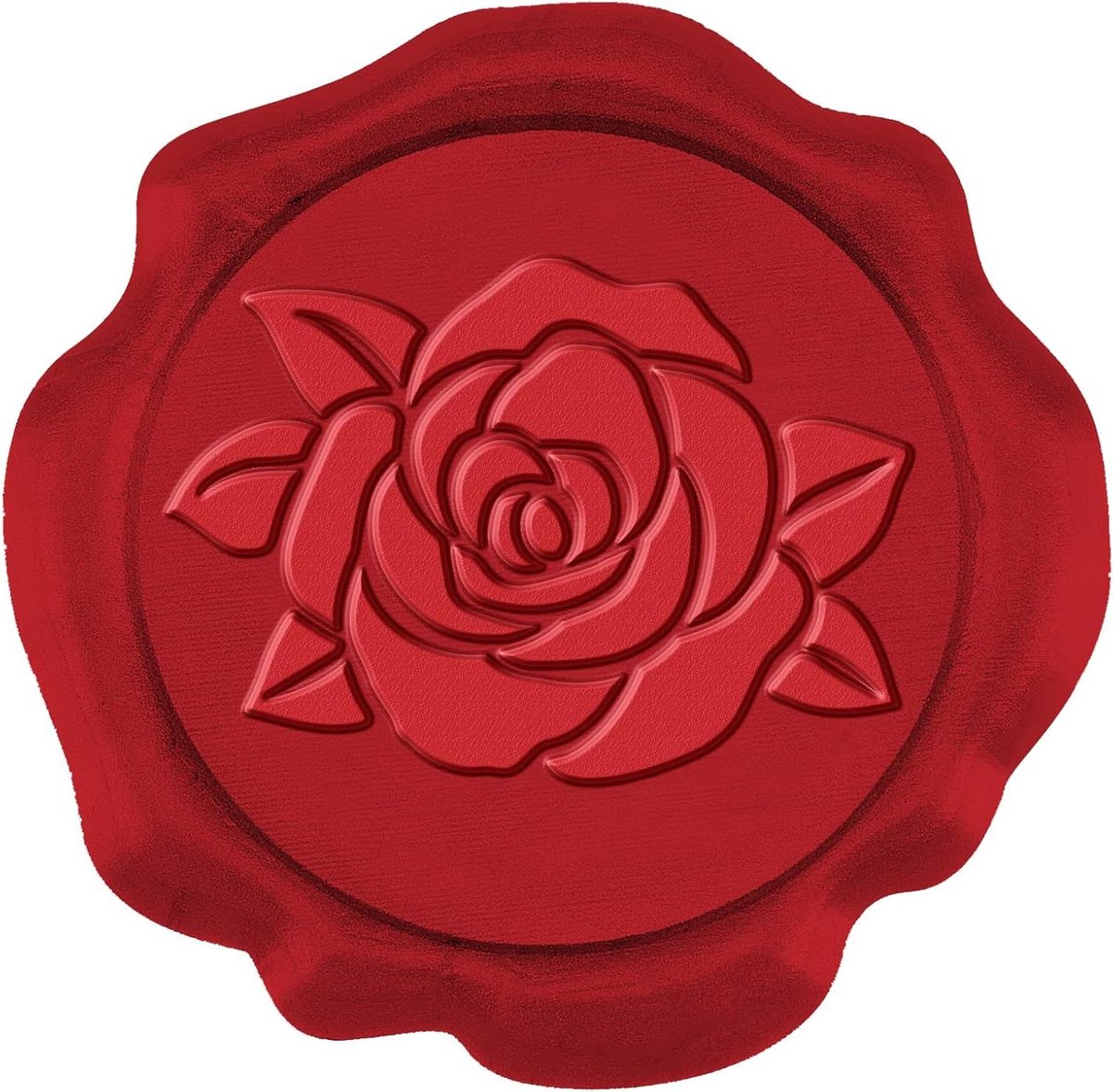 CSGoods - Wax Seal Stickers met Rozen Bloemdesign - 50 stuks - Rode Zelfklevende Envelop Seal Stickers - Ideaal voor Bruiloft Uitnodiging Kaarten en Gift Wrapping - 1.18 inch/30mm