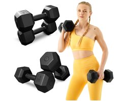 Trex Sport TX-005CD – Dumbells – Composiet Coating – Halters voor Fitness – Voor Thuisgym & Kracht – 2 x 5 kg – Totaal 10 kg