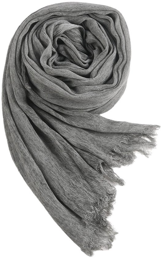 Foulard de tête, foulard gris plissé, châle respirant