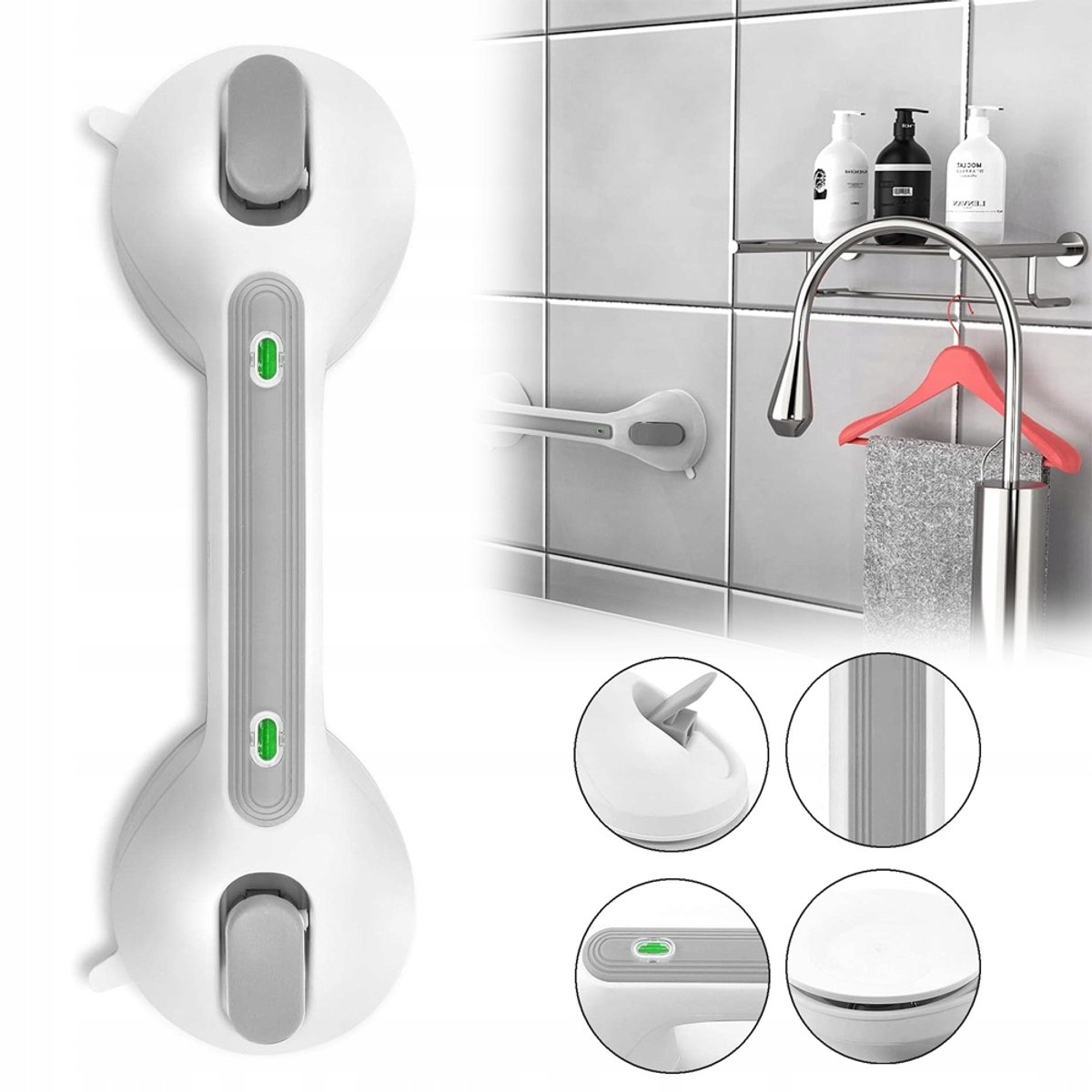 Badkamer handgreep met zuignap - Veilige steun voor douche en bad