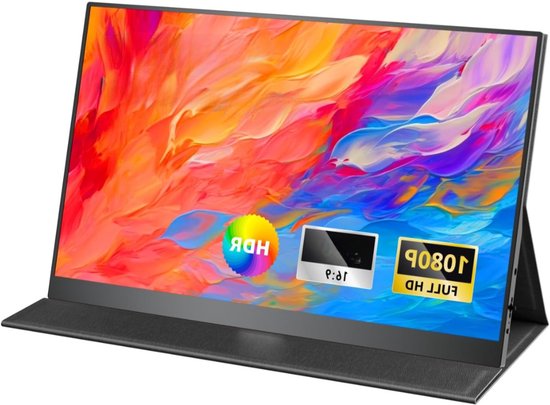 VIN® Draagbare Monitor voor Laptop – Portable Monitor 15,6 Inch – Draagbaar Scherm 1080FHD – HDMI / USB C – Extra Scherm Laptop – Laptop Scherm Uitbreider – Energiezuinig – ps5 Monitor - Tweede Scherm Laptop