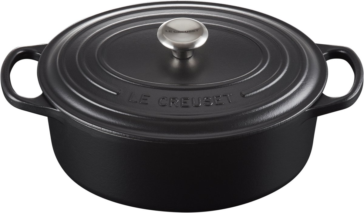 Le Creuset Signature Ovale Braadpan Mat Zwart Ø 27 cm 4,1 L
