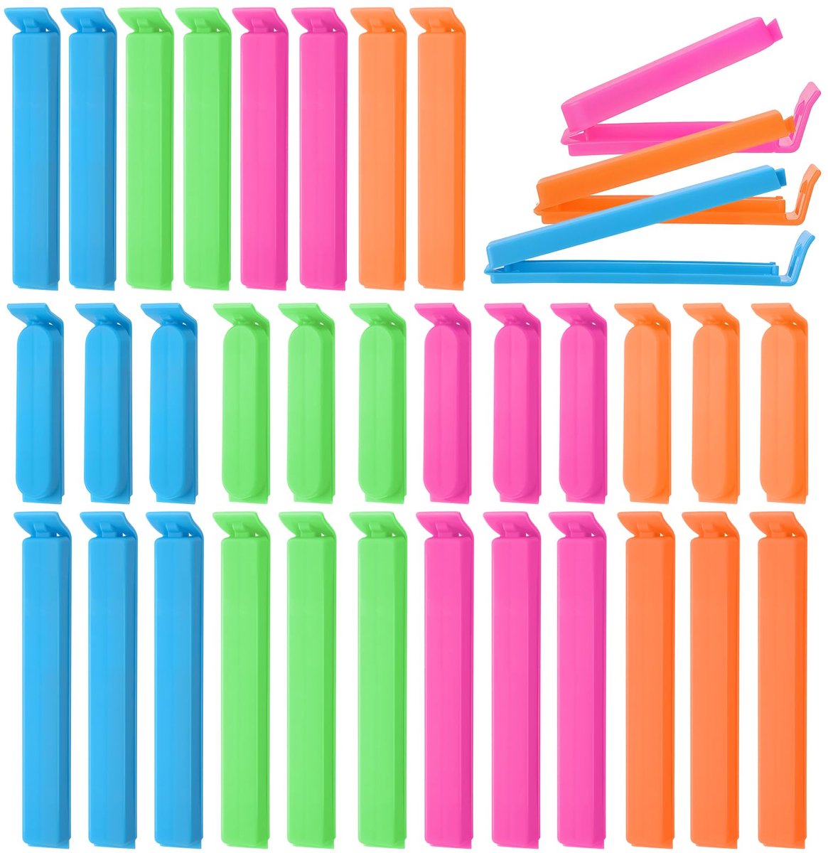 IMPERATORIS® Zakklemmen - Vershoudclips - Klemmen voor Voedselzakken - Luchtdicht Afsluiten - Diepvriesbestendig - Verschillende Maten - 32 Stuks