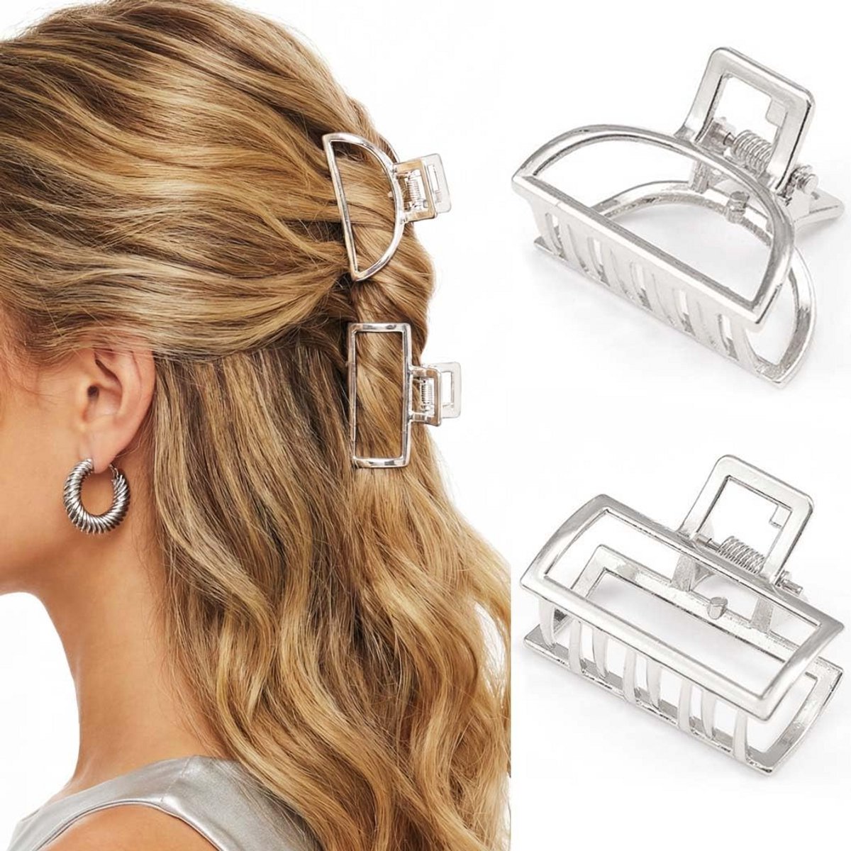 Stijlvolle Metalen Haarclip Met Strik En Parelaccenten