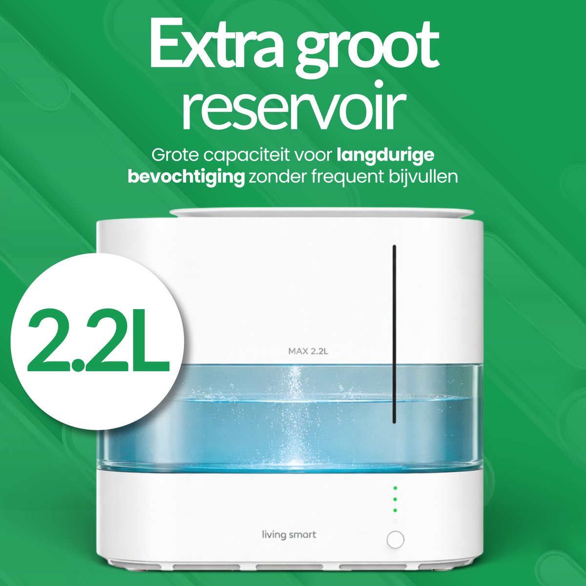 LivingSmart™ slimme luchtbevochtiger met App - 2.2L - <20m² - Ultrasoon - WiFi - luchtbevochtiger - humidifier - Binnnenklimaat thumbnail 6