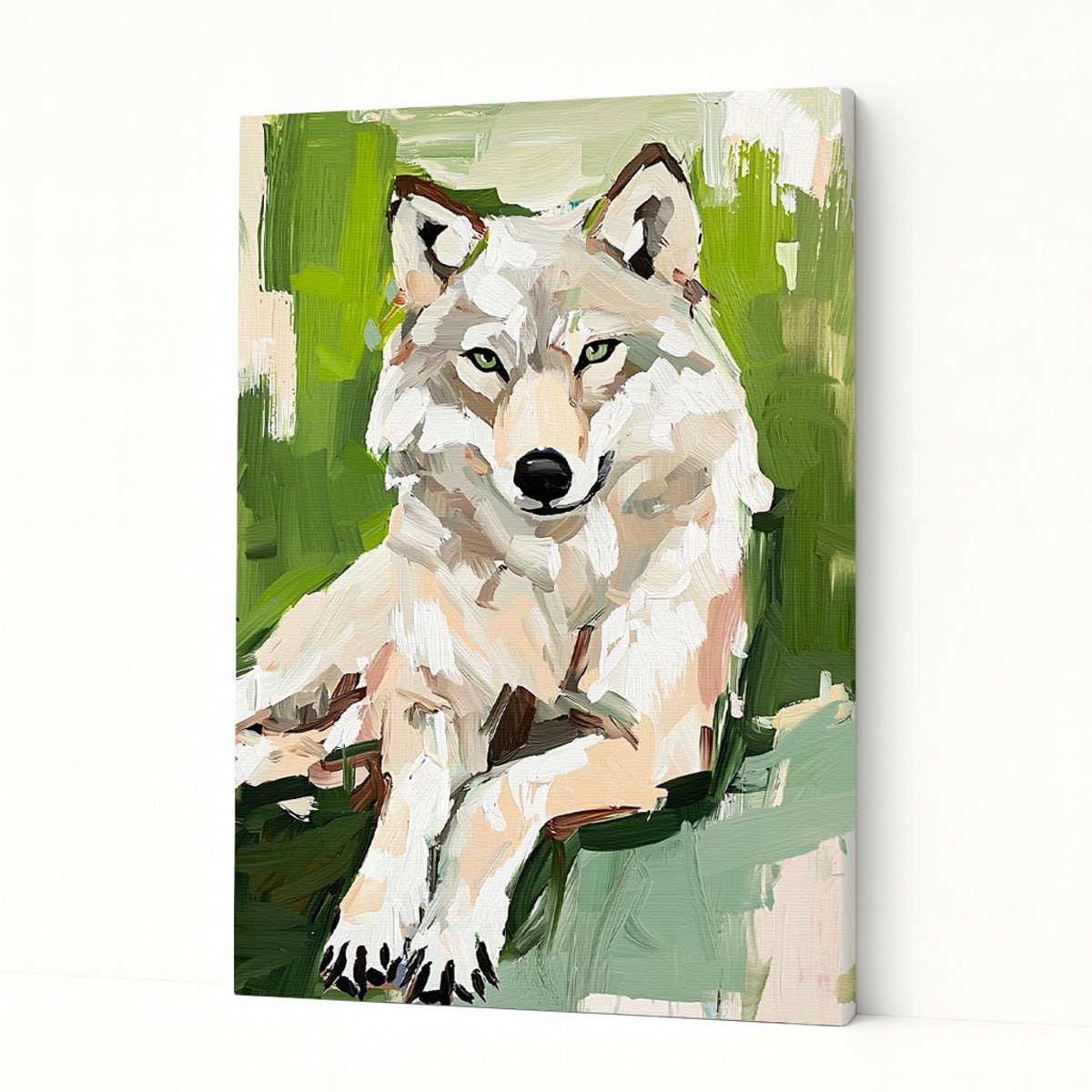 Rustende wolf – kunstobject – Canvas schilderij – 40x60 cm