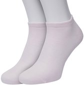 Bonnie Doon Sneakersokken Dames Licht Roze maat 36/42 - 2 paar - Basis Korte Sokken - Gladde Naden - Enkel Sokken - Uitstekend Draagcomfort - Enkelsokken - Sneaker Sokken - 2-pack - Multipack - Effen - Lichtroze - Baby Roze - Lady Pink - OL8110012.8