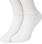 Bonnie Doon Sneakersokken Dames Wit maat 36/42 - 2 paar - Basis Korte Sokken - Gladde Naden - Enkel Sokken - Uitstekend Draagcomfort - Enkelsokken - Sneaker Sokken - 2-pack - Multipack - Effen - White - OL8110012.103