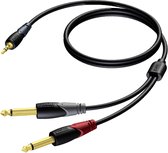 Procab CLA713 3,5mm Jack - 2x 6,35mm Jack mono professionele kabel - 1,5 meter