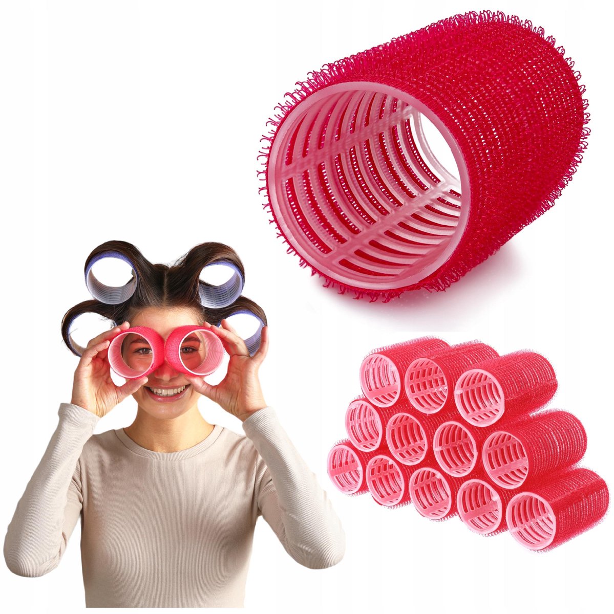 Poniks Haarrollers Zelfklevend voor Krullen - 36mm - 12 stuks