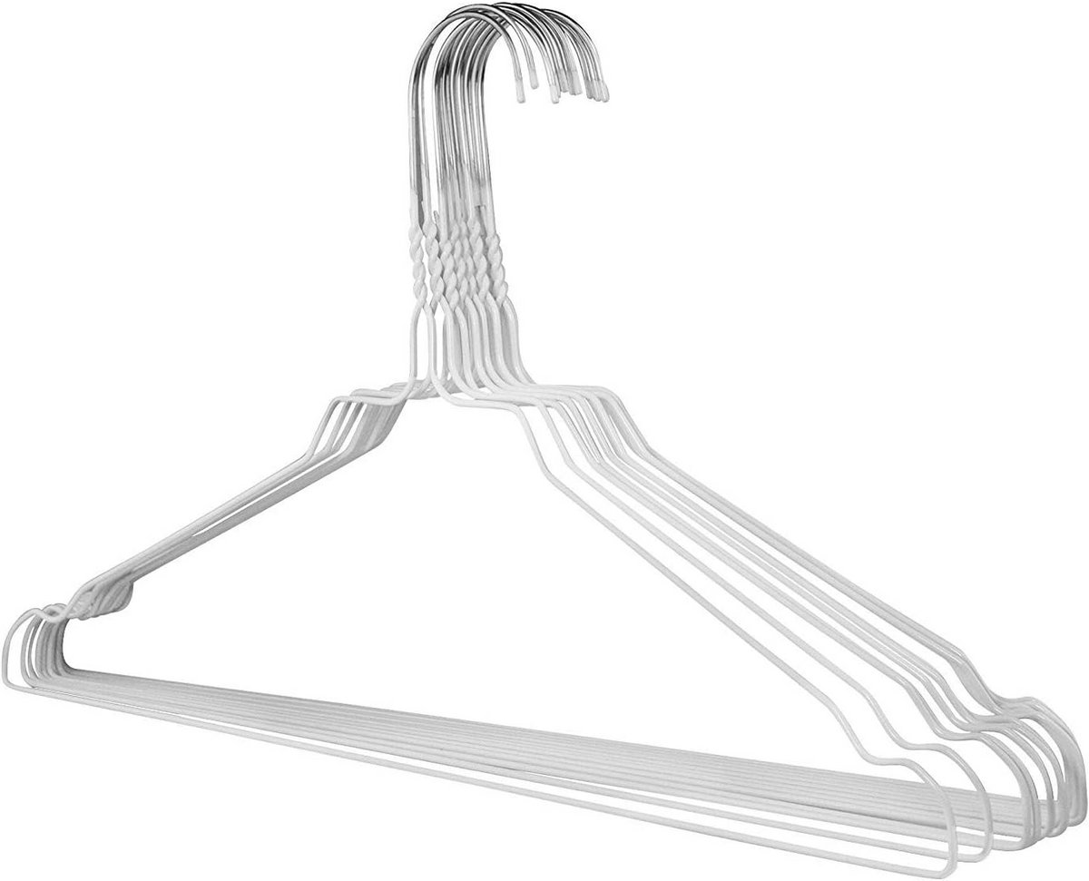 Ruimtebesparende Metalen Kledinghangers - 50 Stuks - Wit - 40 cm