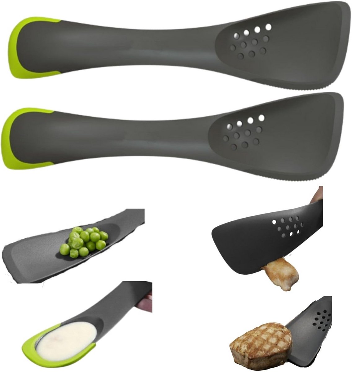 Multifunctionele Keukenspatel 5-in-1: Spatel, Lepel, Garde, Vergiet en Snijgereedschap