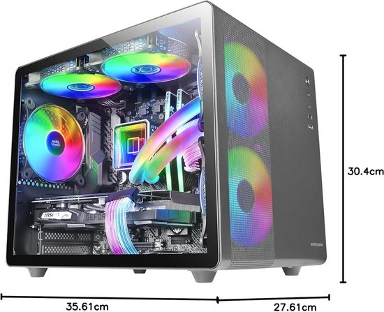 Micro Atx Rgb Case Compact Micro-ATX Gaming Case met Tempered Glass en RGB-verlichting | bol