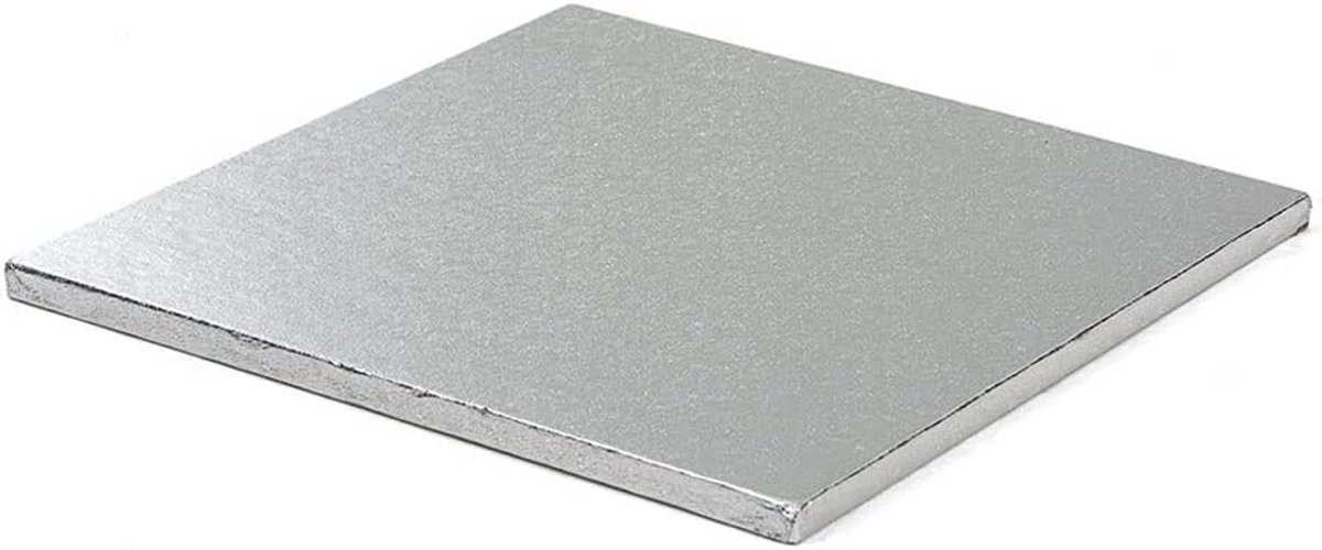 Ronde taartplaat kartonnen onderlegger zilverkleurig 50 cm