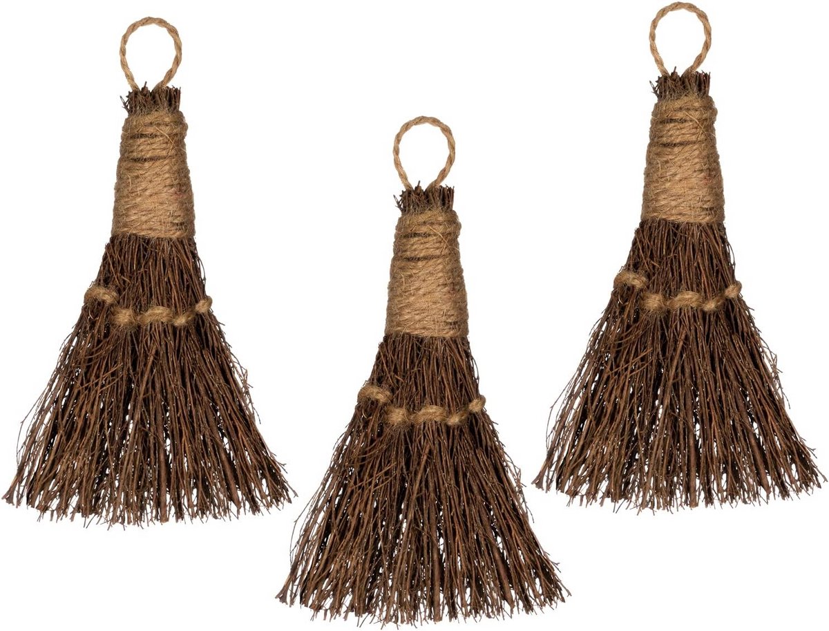 Sfeervolle Kaneelzwepen 3-pack - Mini Heksenbezem Decoratie voor Herfst en Feestdagen