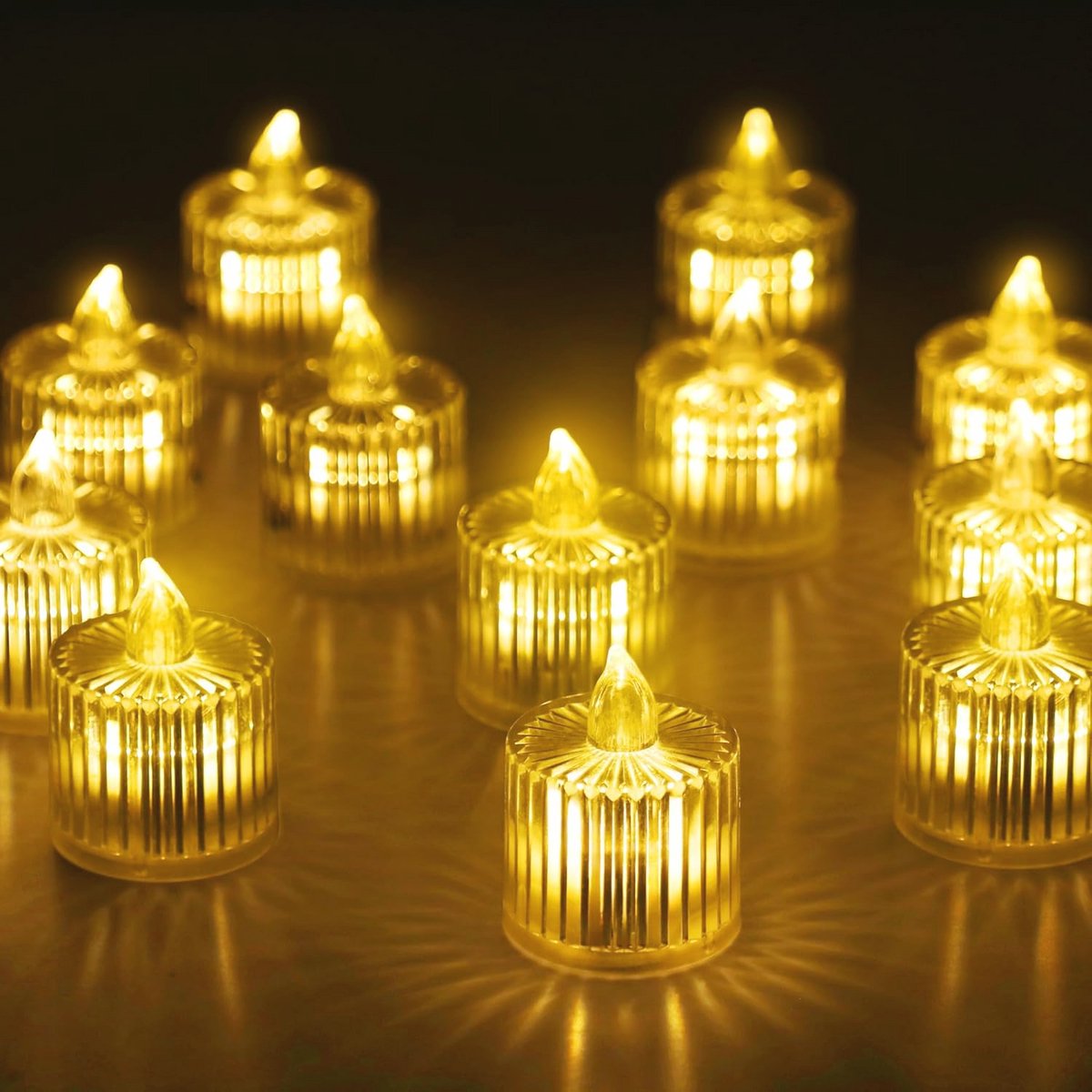 Vlamloze theelichtjes met timer - 12 stuks voor sfeervolle verlichting