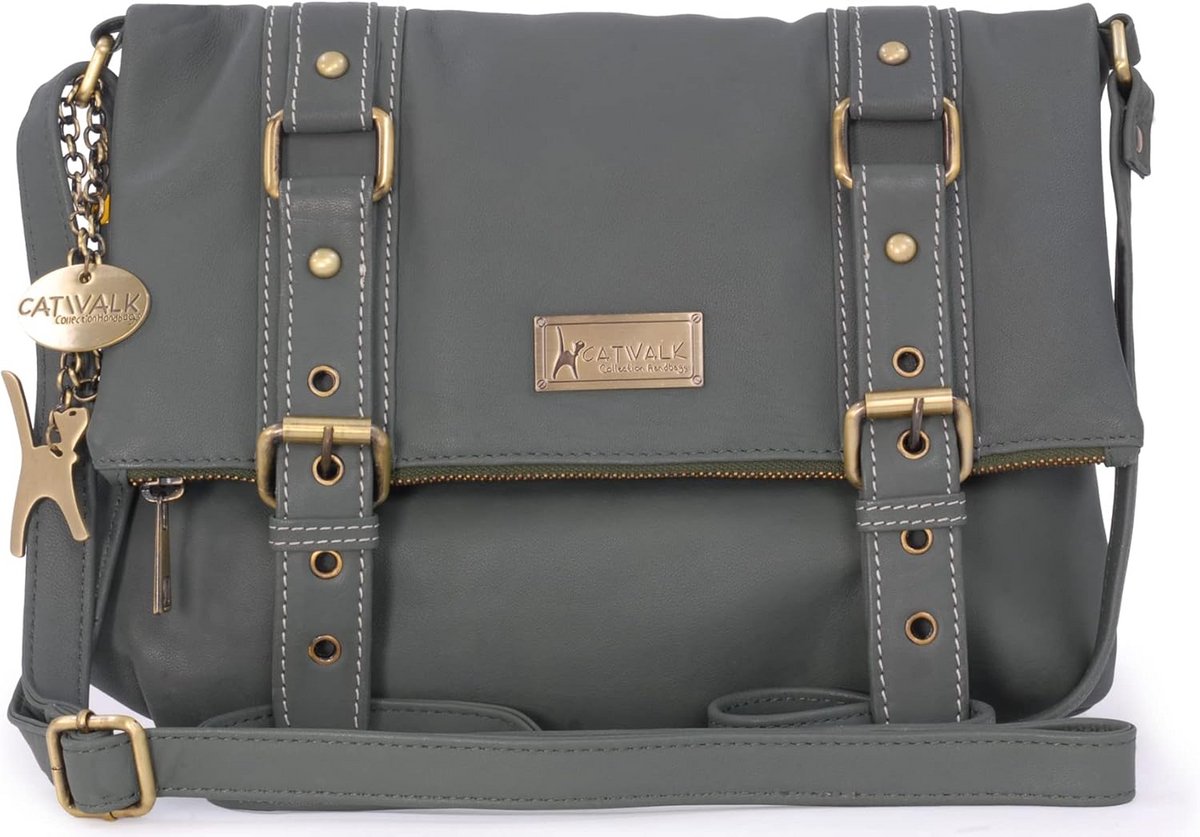 Dames Leren Crossbody Tas - Zacht Antiek Leer en Verstelbare Band