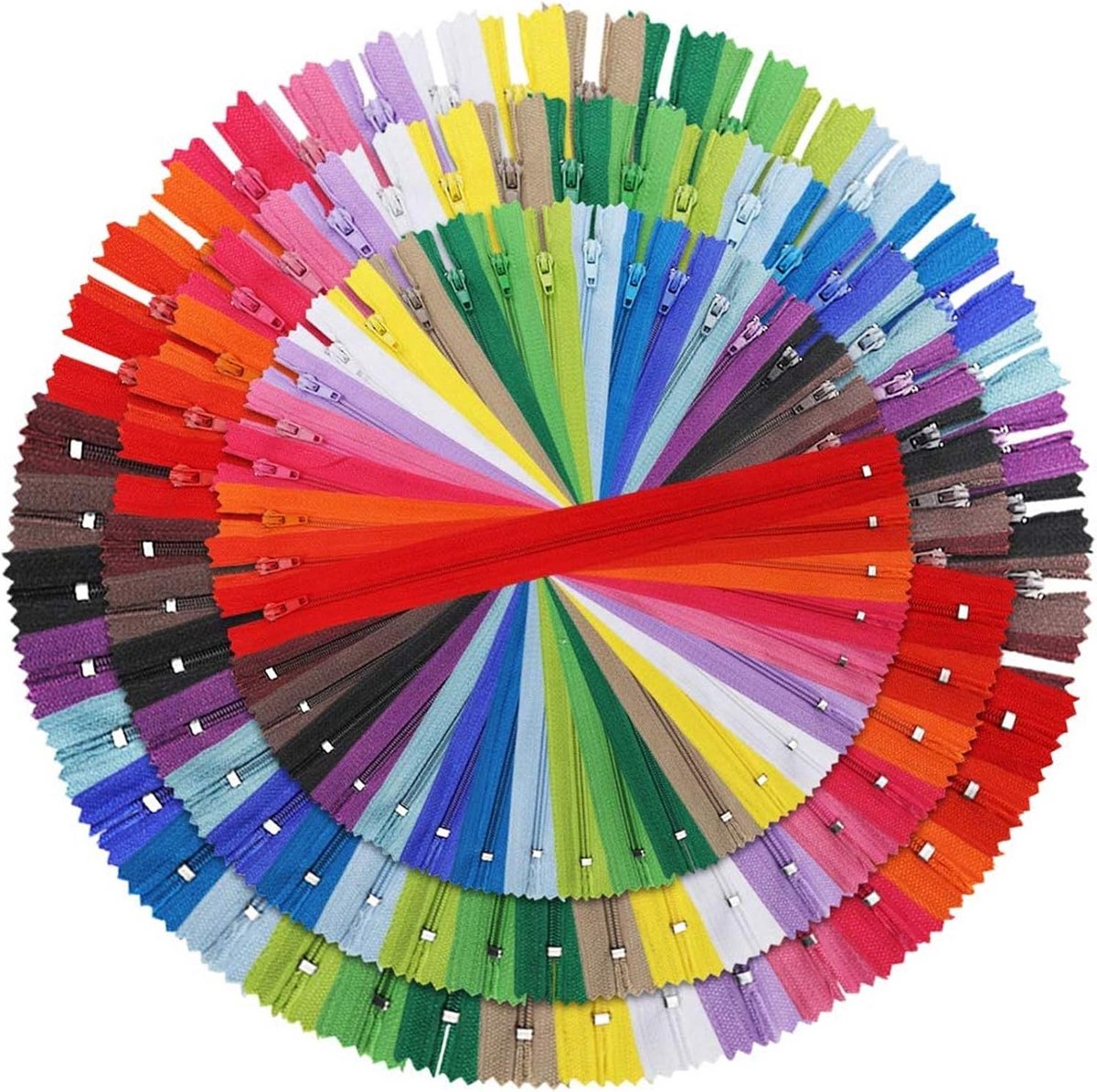 120 Stuks Nylon Ritsen Set - Diverse Kleuren en Maten (20/35/45 cm) - Naaiaccessoires voor Kleding en Knutselen