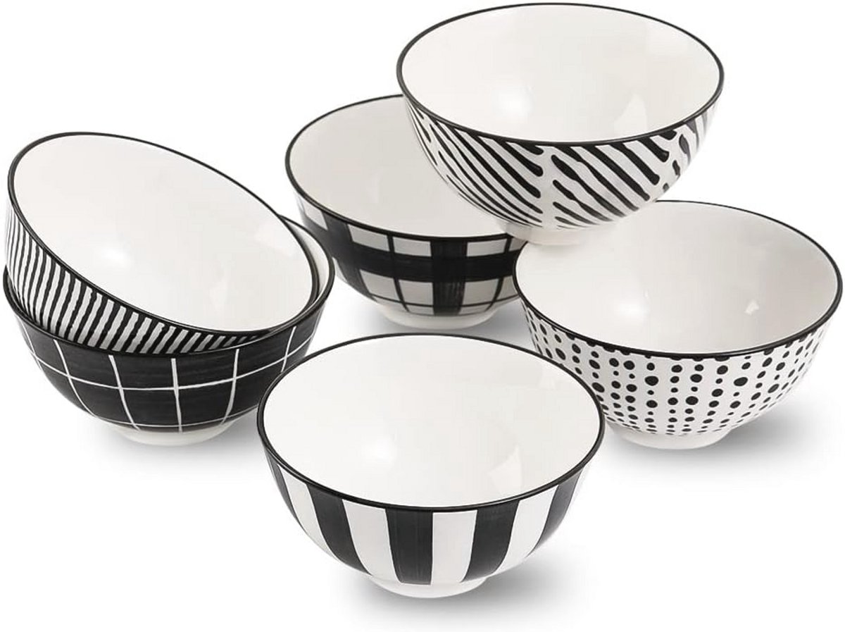 Ceramische Kom Set - Diepe En Stapelbare Granenkommen Voor Soepen, Salades, En Ontbijt - Magnetron- En Vaatwasserbestendig