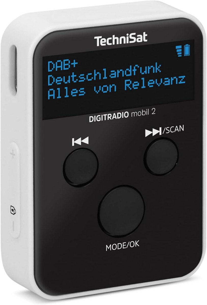 Draagbare DAB+/FM mini-radio met oplaadbare accu, OLED-display en hoofdtelefoon