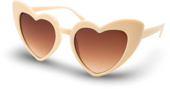 Montuurtjevoorjou - Ti Amo Beige - Kinder zonnebril - Beige - Hartjes vorm - Meisjes zonnebril van Merkloos — afbeelding 2