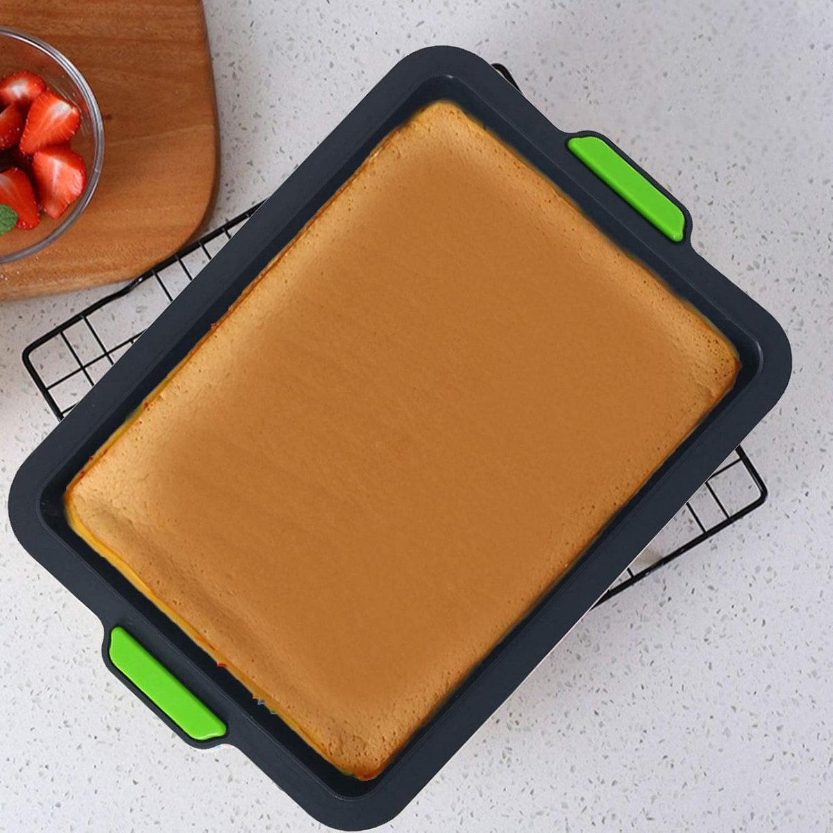 Flexibele Vierkante Siliconen Bakvorm voor Brownies en Cake