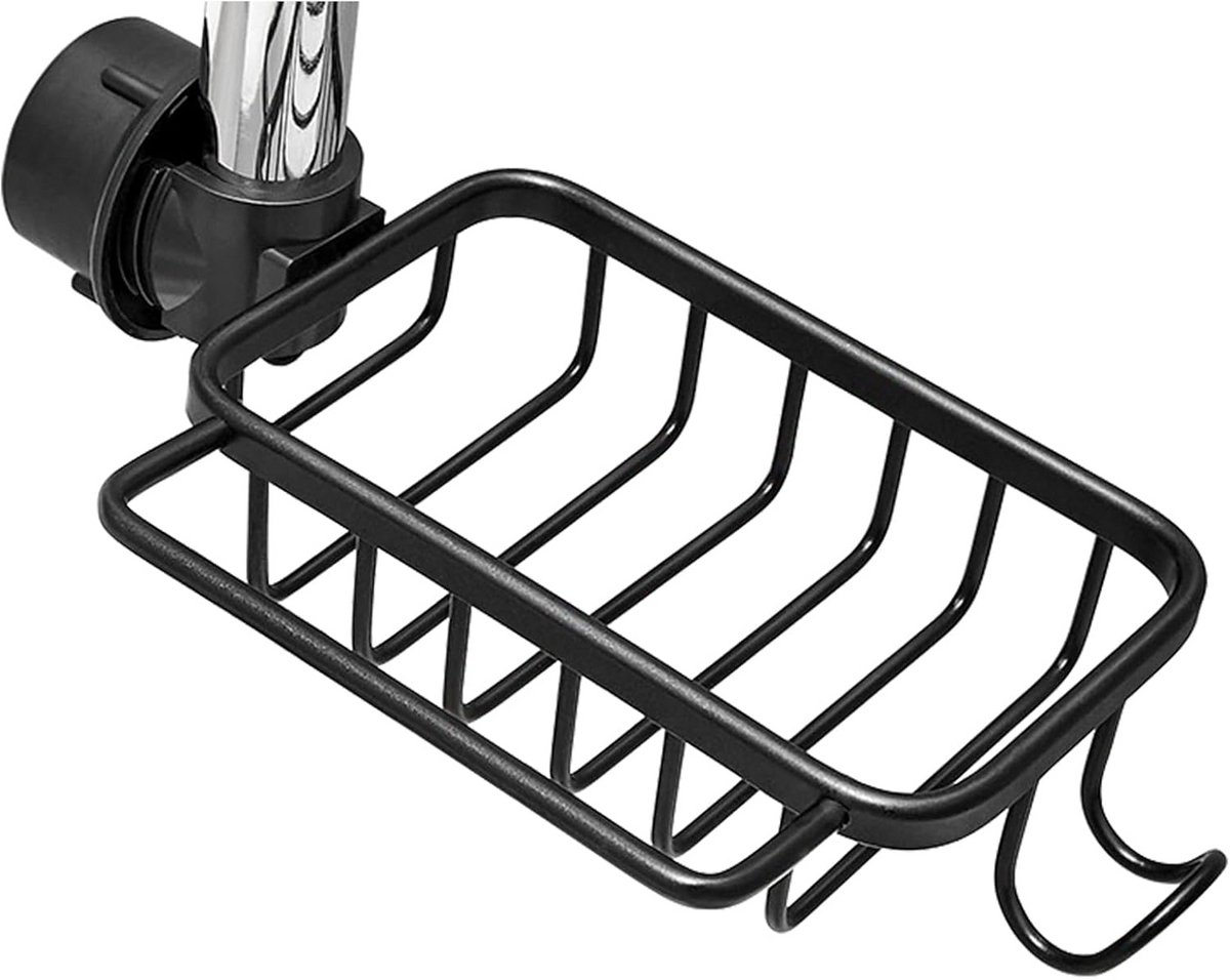Kraan Organizer Spoelbak voor Spons en Vaatdoek - Geen Boren, RVS Keuken Caddy