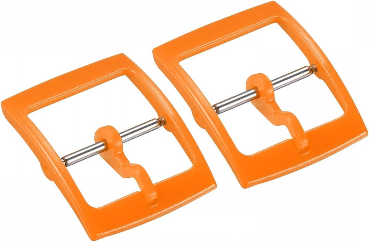 Horlogeband clip vervanging - Set van 2 - Plastic sluiting - Breedte 16 mm - Oranje - Vervangende horlogeband sluiting - Geschikt voor 16 mm horlogebanden - Oranje model