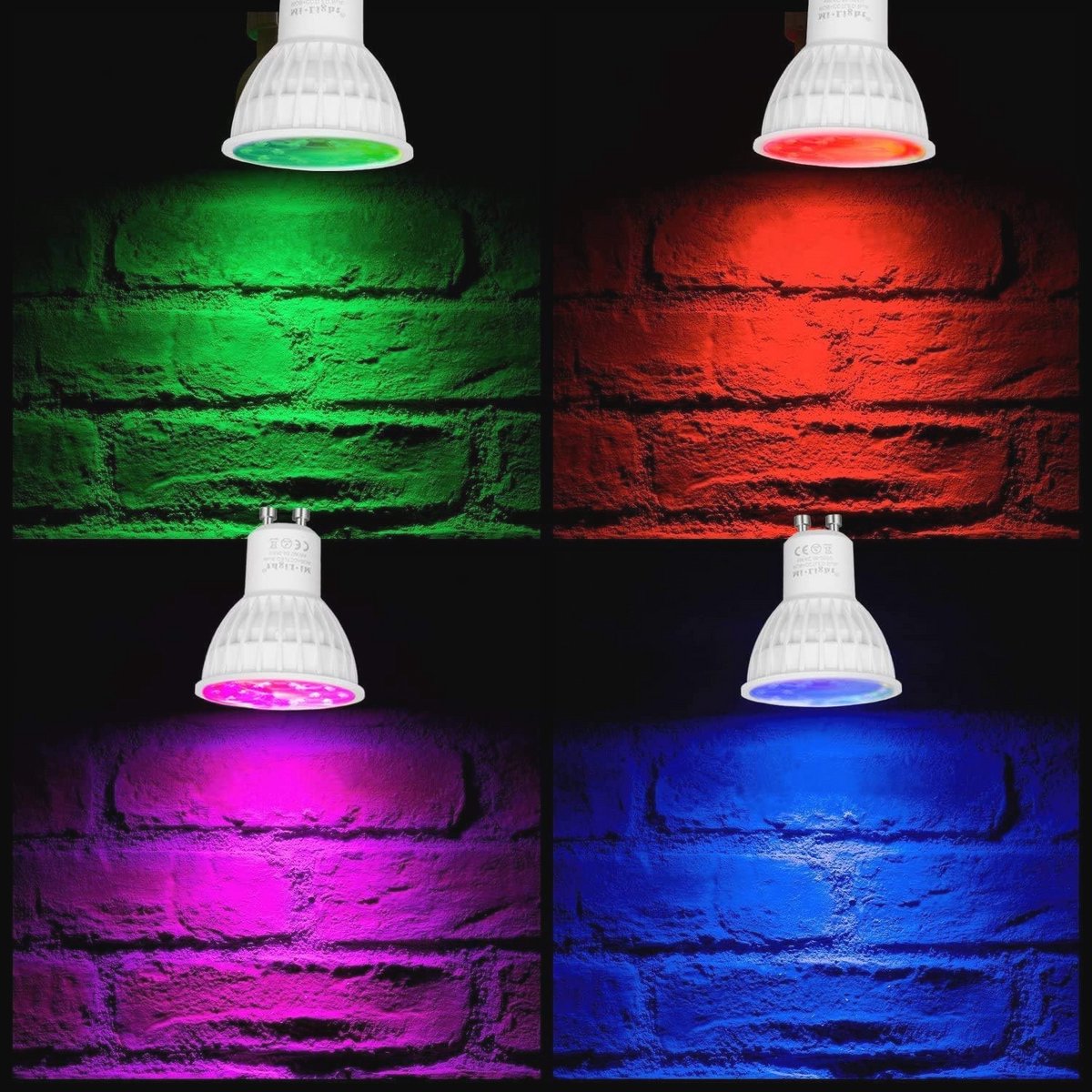 Draadloze GU10 LED-spots met afstandsbediening - 12 RGB+CCT spots en 8-groepscontrole