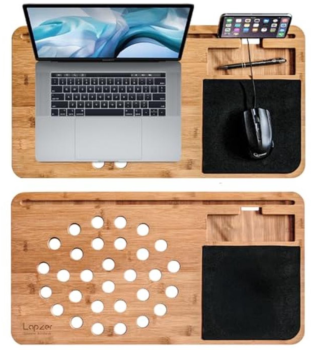 Groot Laptop Bureau met Luchtgaten voor Optimaal Comfort