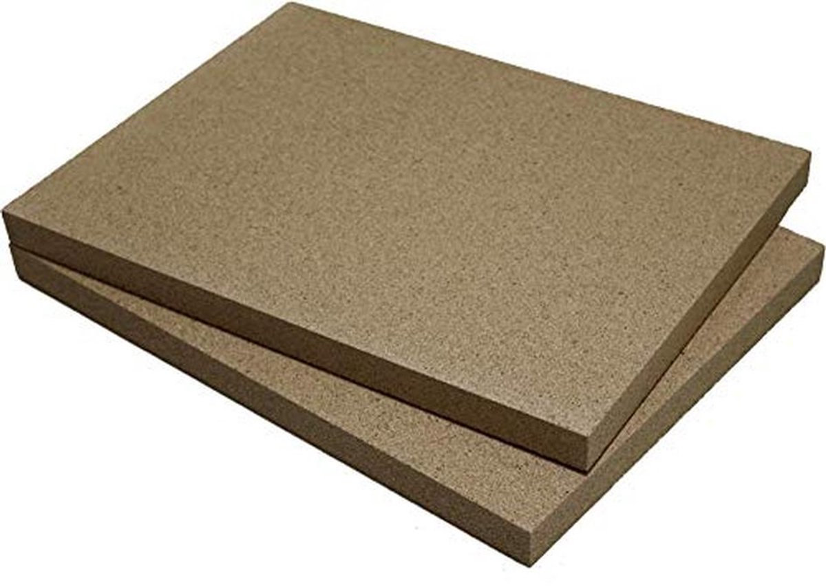 Vermiculiet Vuurhaardplaat Vervanging - Vuurbestendige Kachelbekleding (2 Stuks, 25 mm)