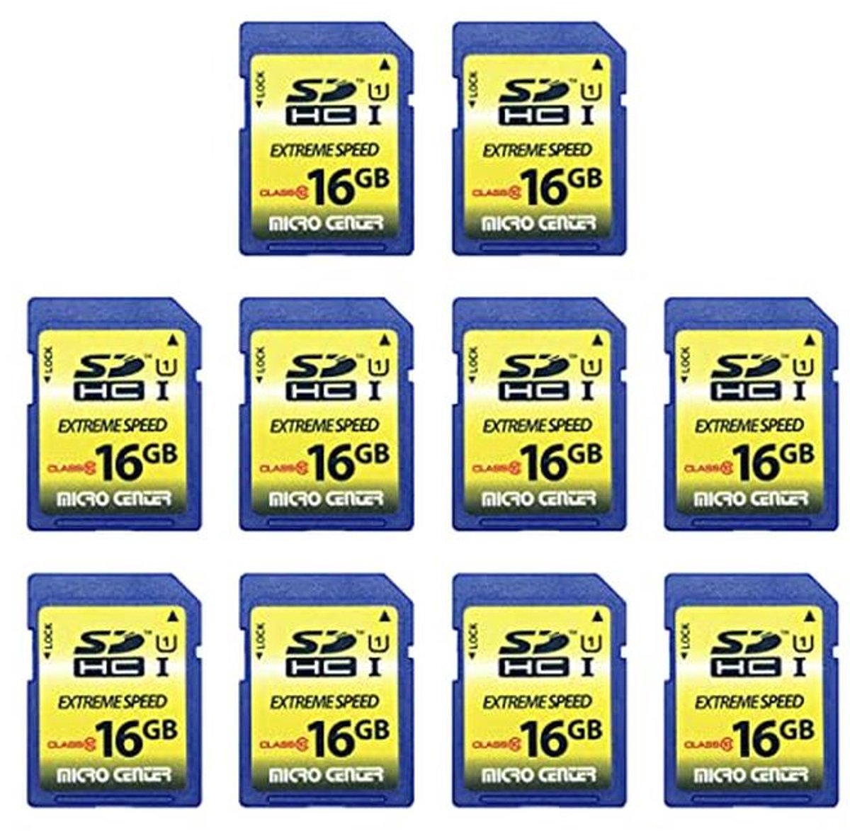 16 GB Klasse 10 SDHC Geheugenkaart - 10 Stuks Full-Size SD-Kaart