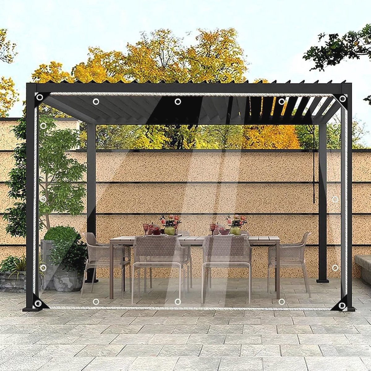 Transparant waterdicht zeil 2x4 m - 0,35 mm PVC afdekzeil voor buiten