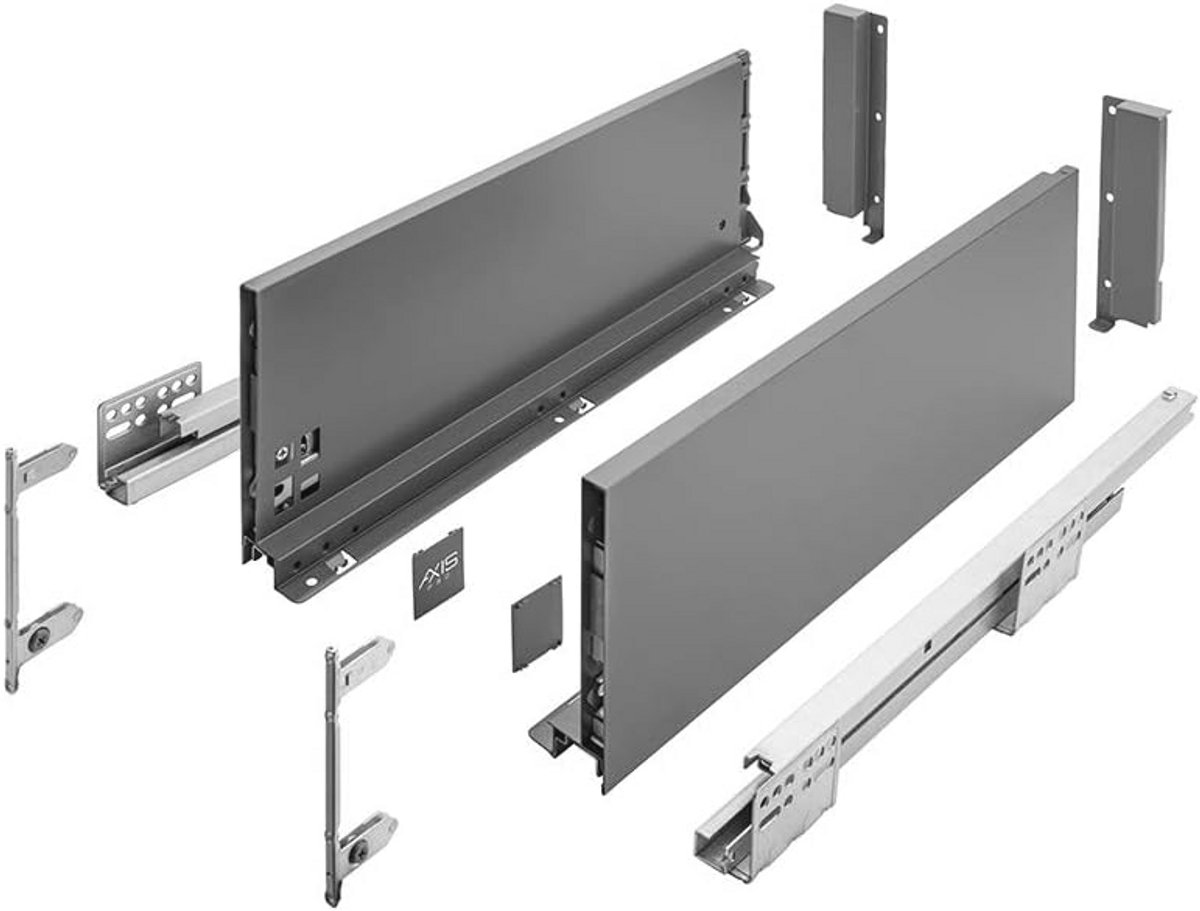 Ladesysteem met Volledige Uittrekbaarheid en Soft-Close - Antraciet 500mm