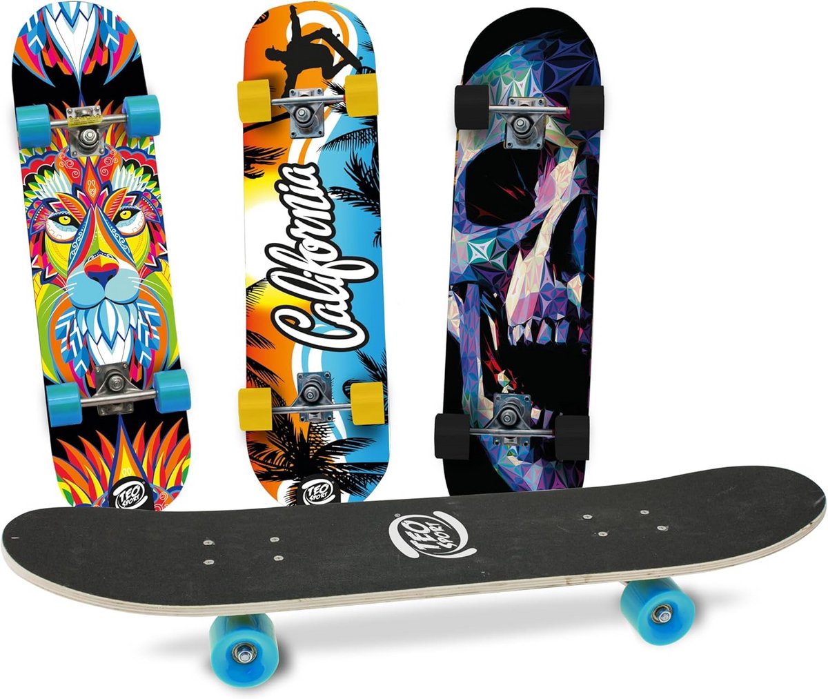 Houten Skateboard 80 cm voor Kinderen en Beginners - Max. Belasting 100 kg