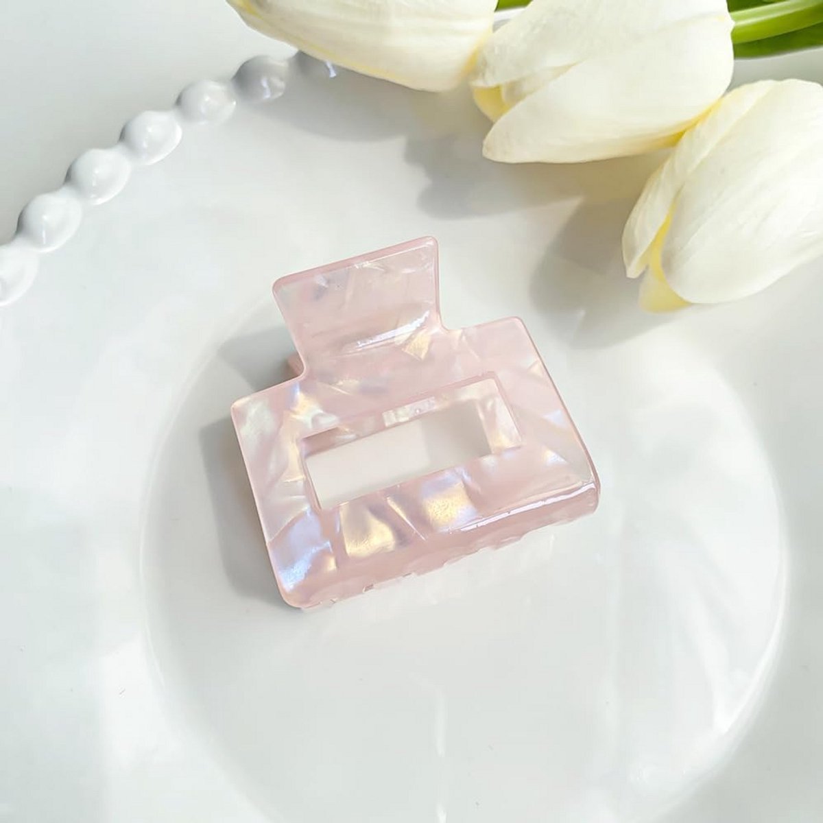 Antislip Haarclips voor Dames - Klein, Rechthoekig Haarstyling Accessoire in Roze