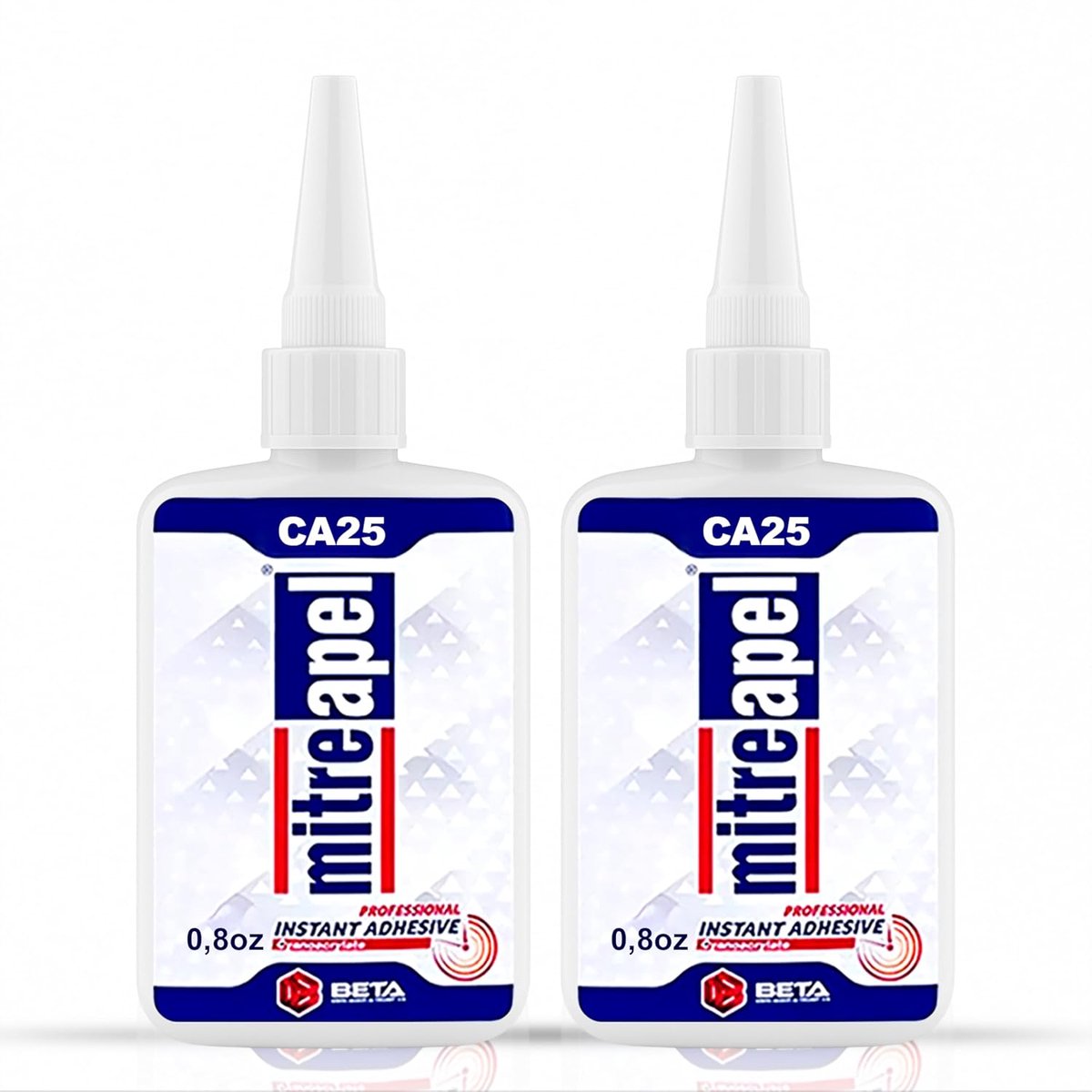 Mitreapel CA Secondelijm – 2 × CA 25 – Superlijm – Sterke Cyanoacrylaatlijm – Snelle Hechting – Geschikt voor Houtbewerking, Modelbouw en Timmerwerk