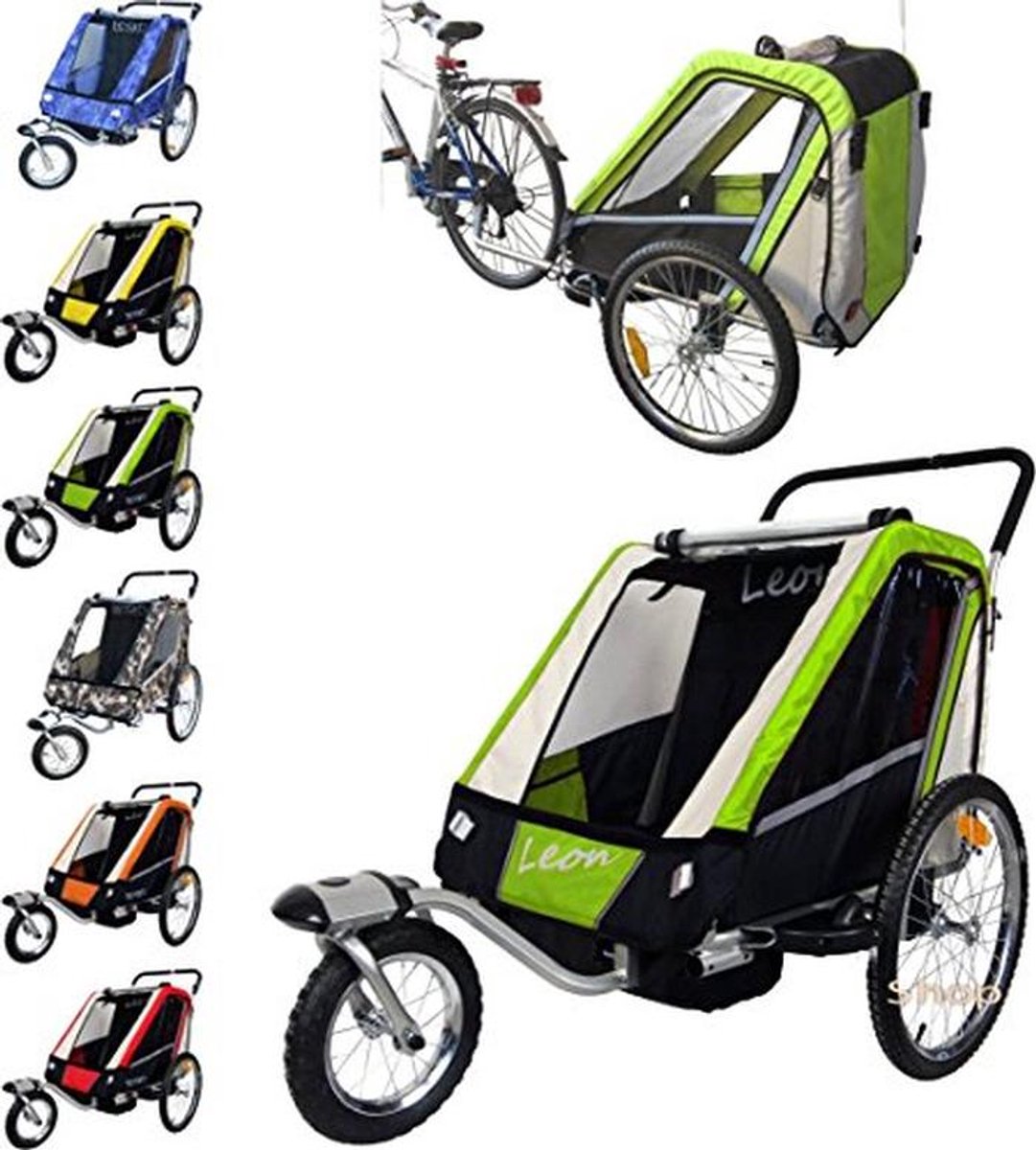 Fietsaanhanger voor 1 of 2 Kinderen met Vering - Veilig en Comfortabel