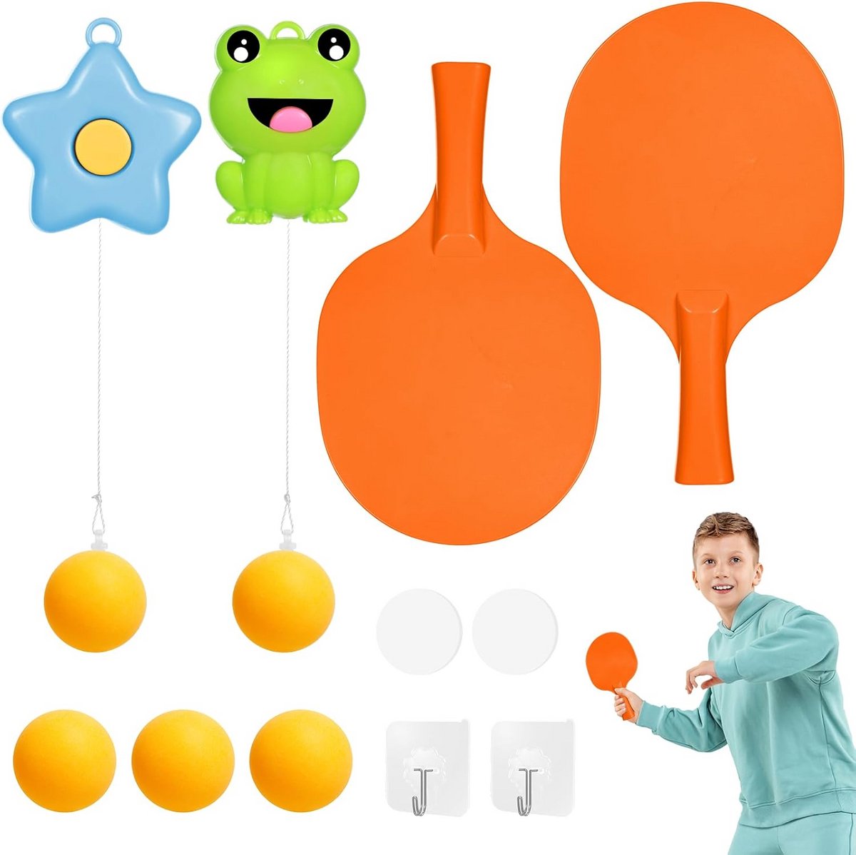 Verstelbare Tafeltennistrainer voor Kinderen | Oefen Set Tafeltennis Oog-Handcoördinatie