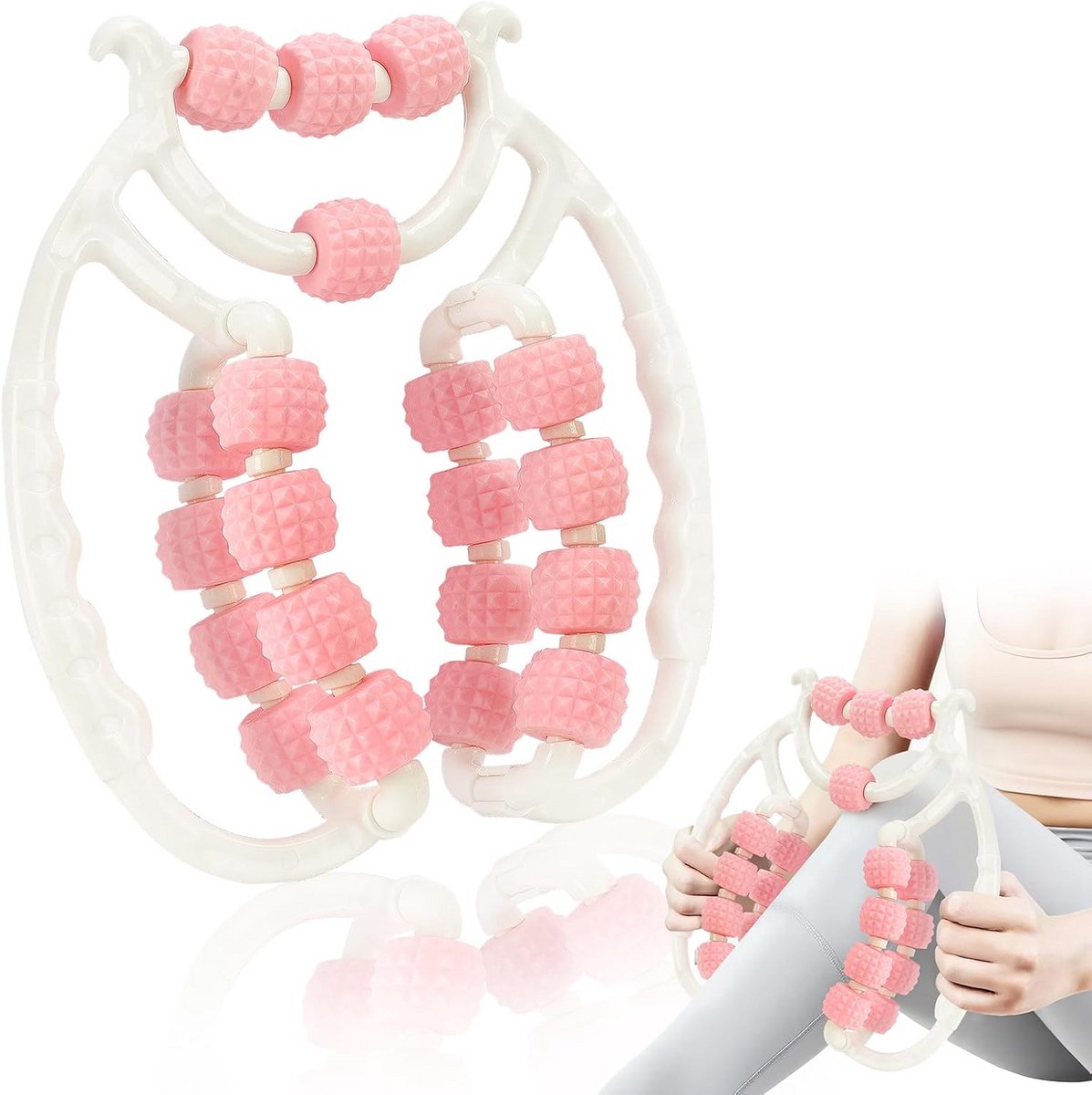 Spierroller Massage voor Benen en Dijen - Anti-Cellulitis & Lymfedrainage Massageapparaat met 20 Wielen