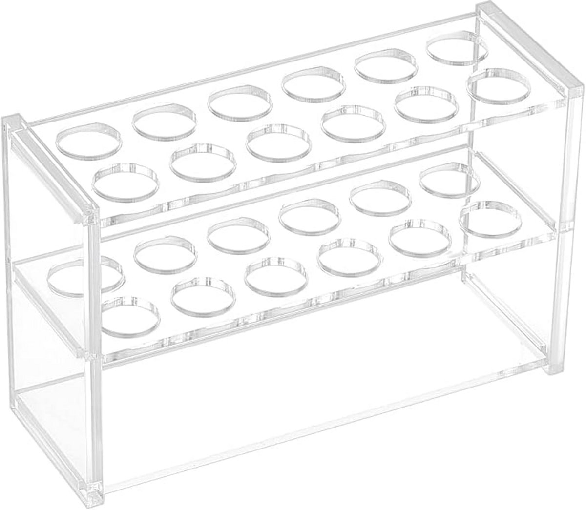 Transparant Glazen Reageerbuisrek met 12 Houders voor Laboratorium en Display
