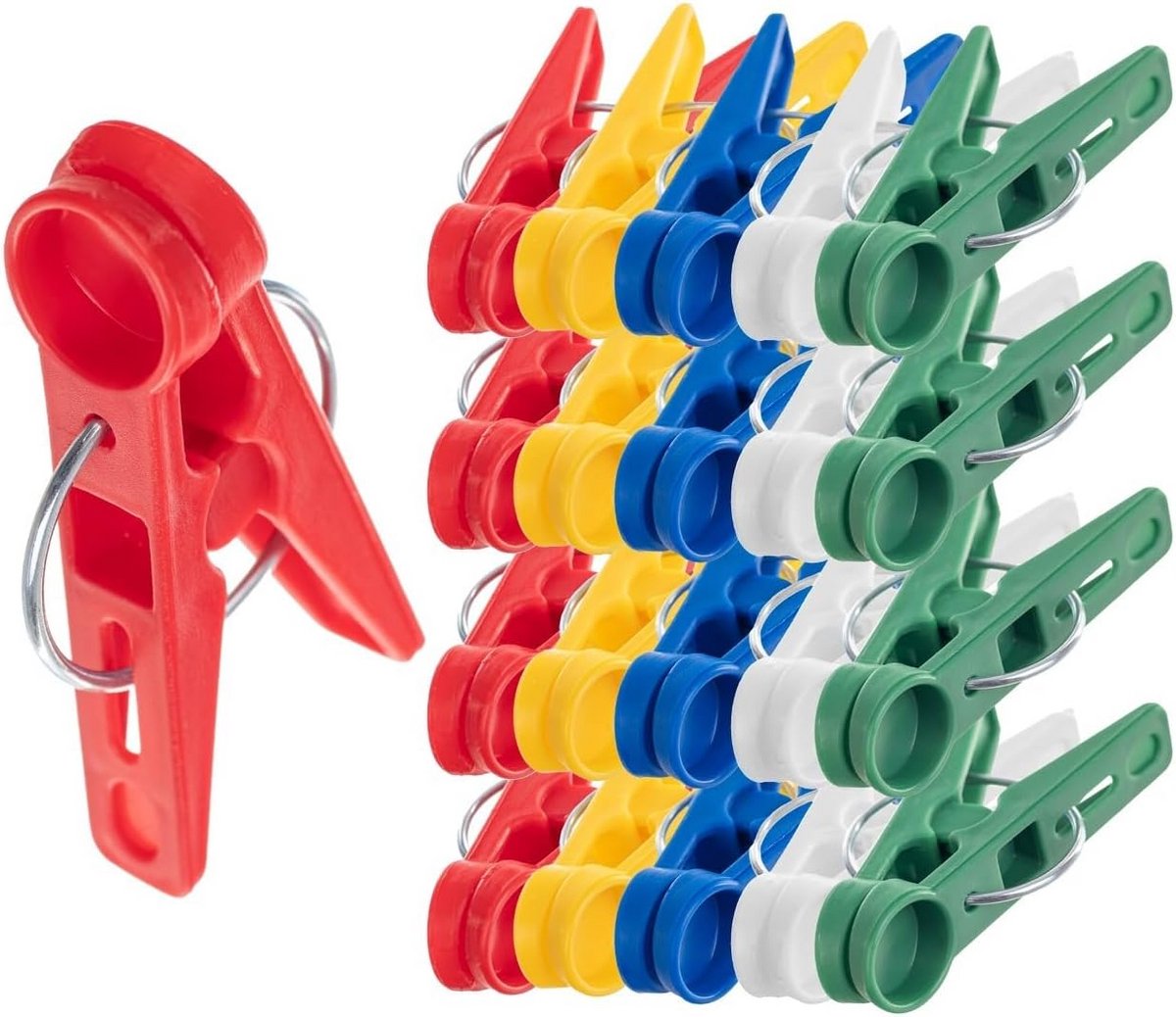 Set van 20 Robuuste Waslijnknijpers - Windbestendig en Kleurrijk voor Binnen en Buiten