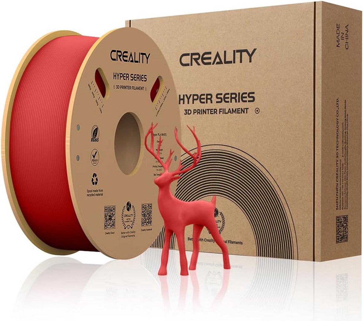 3D Printer PLA Filament - Optimale Prestaties voor Snellere Prints, Duurzaam en Nauwkeurig, 1kg Spoel, Rood