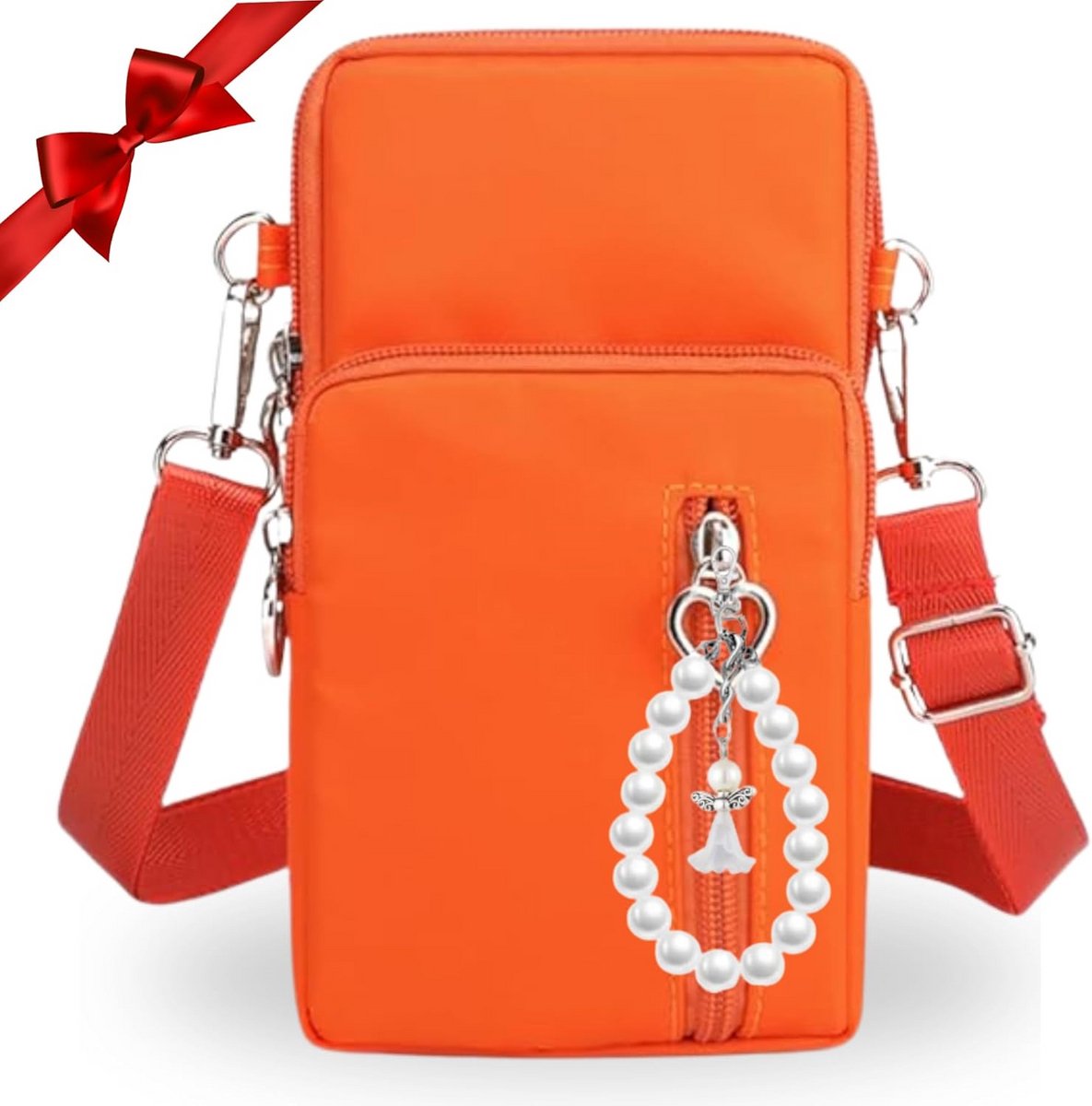 Dames Schoudertas - Etnisch Geborduurd, Boho-stijl, 3 Vakken, Mobiele Telefoontas