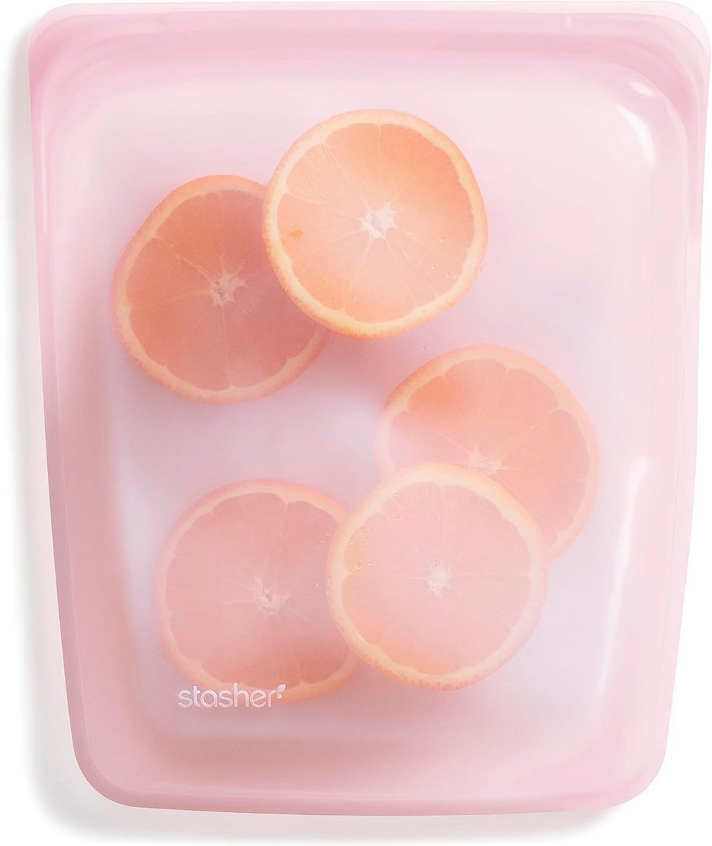 Herbruikbare Siliconen Opbergzak 1/2 Gallon Lekvrij voor Voedsel, Lunch & Reizen