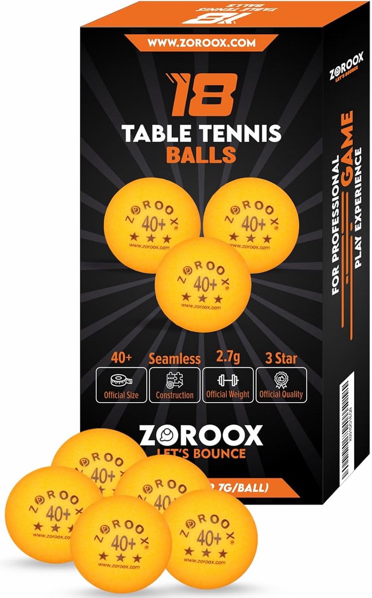 3 Sterren Tafeltennisballen ABS Wedstrijdkwaliteit - Keuze uit 9, 18, 36 of 72 Stuks - Wit of Oranje