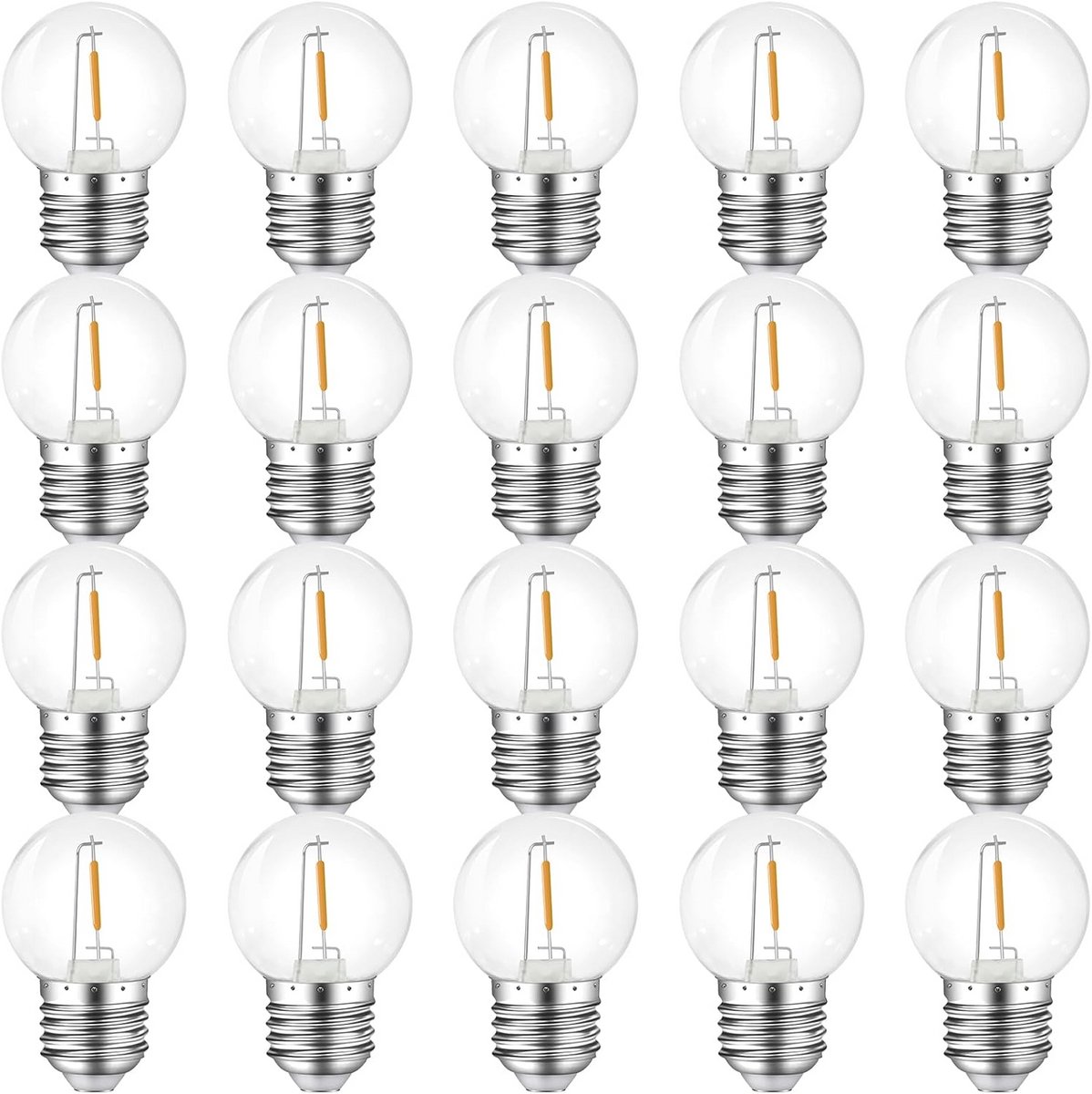 20x E27 Kleine LED Lampjes Warm Wit 1W - Decoratieve Verlichting voor Feestverlichting en Kerst