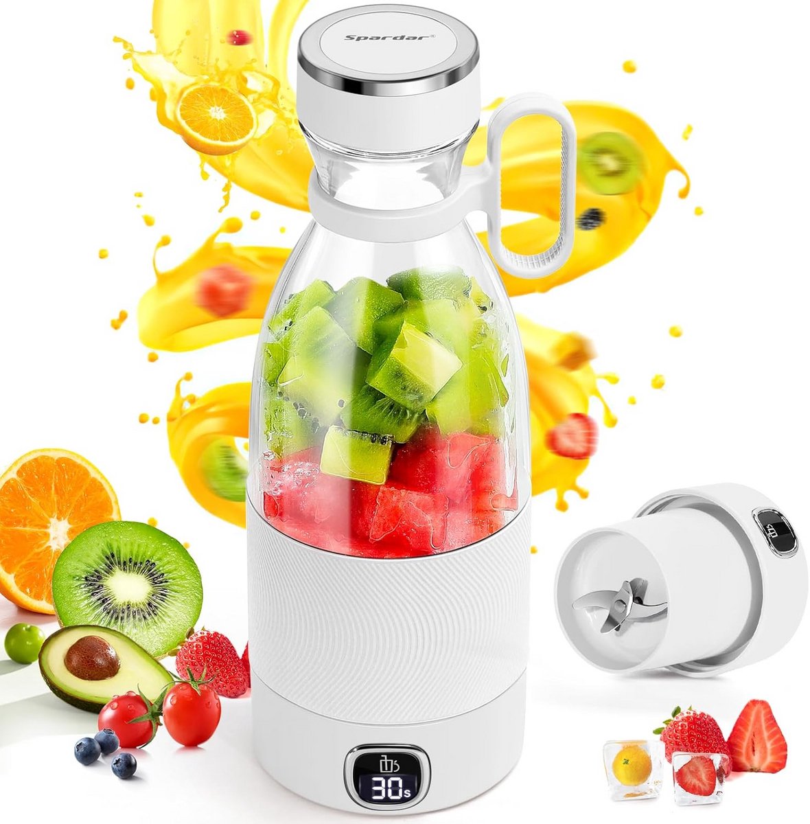Draagbare Blender 500ml met Led-Display voor Smoothies en Shakes - USB Oplaadbaar