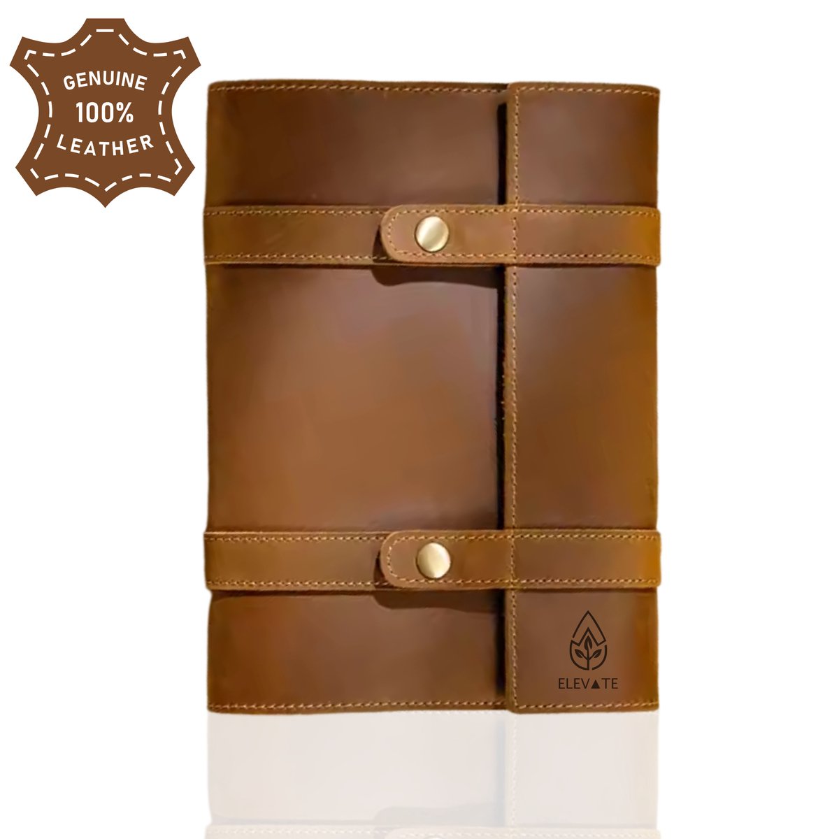 ELEVATE® Luxe Leren Notitieboek OAK – Handgemaakt Full-Grain Crazy Horse Leer – Navulbaar Notitieboek A5 – Journaling / Dagboek / Notebook – 100% Echt Leer – Verschillende Kleuren