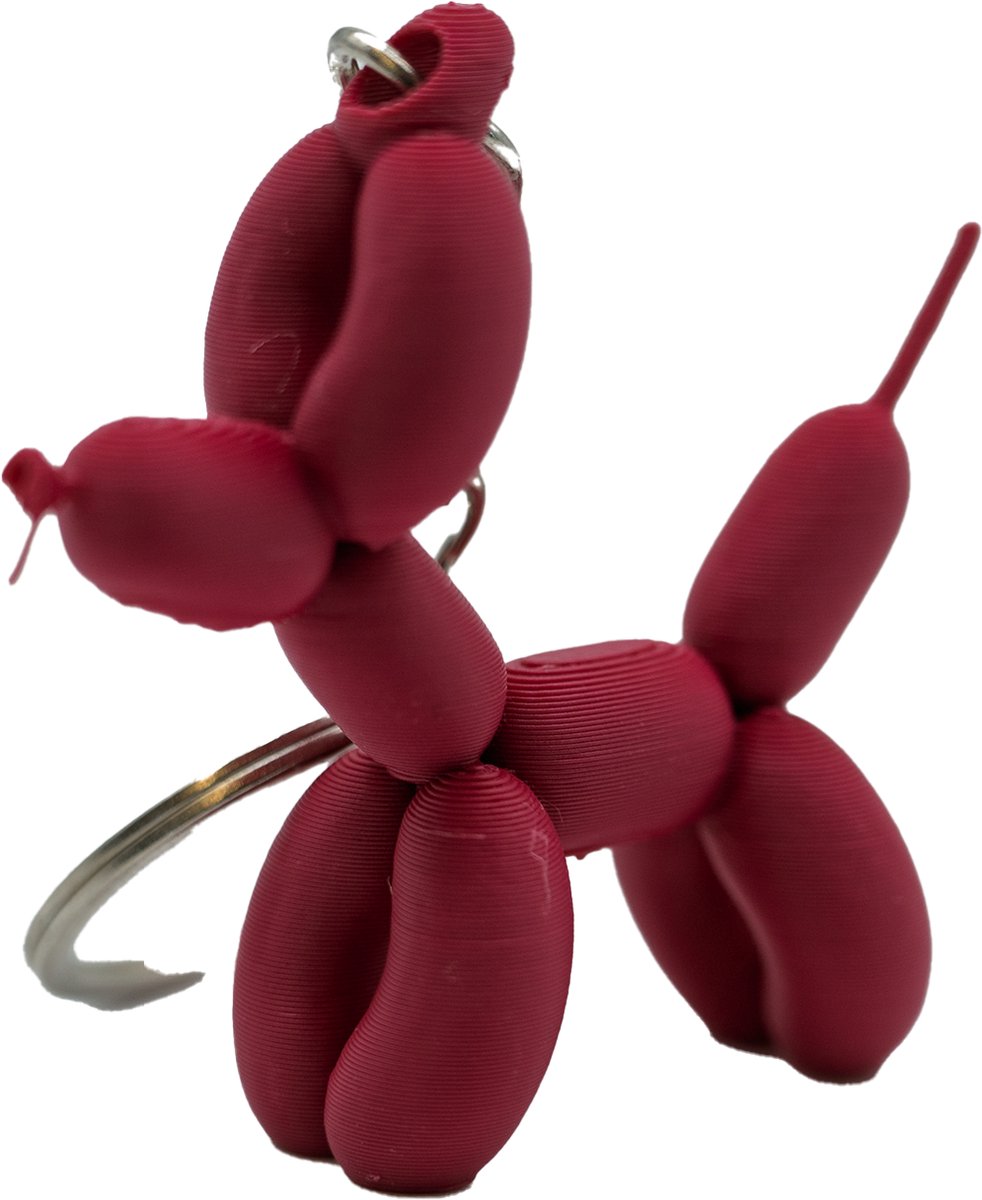 Ballon hond sleutelhanger - Terracotta - 3d geprint - Cadeau dierenliefhebber – Sleutelhanger dier – 4cm